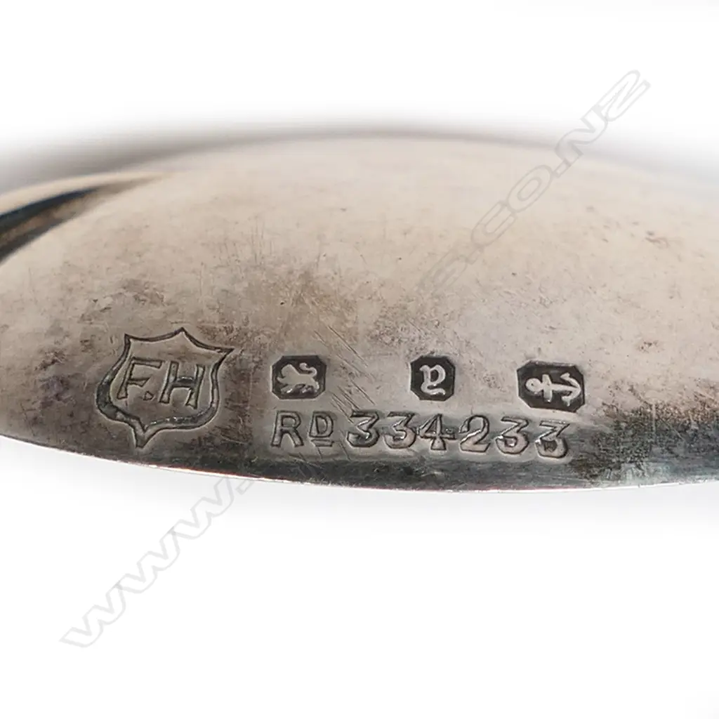 Frank Hyams (Dunedin) silver and pounamu kiwi teaspoon, Image 1++